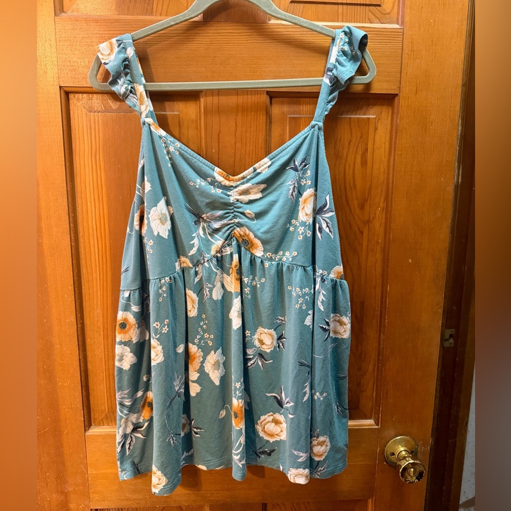 Torrid Teal Floral Women's Top